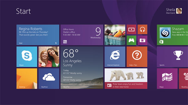 Windows 8.1 ekran Start