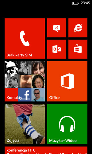 Windows Phone 8 ekran główny