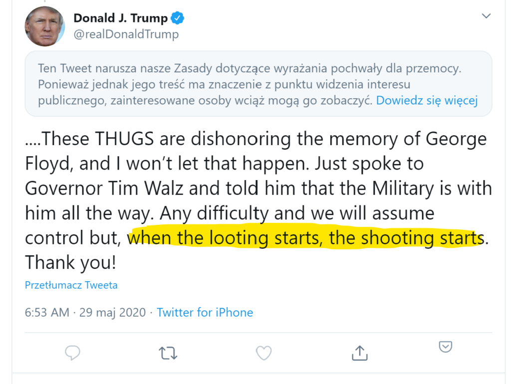 Donald Trump looting shooting