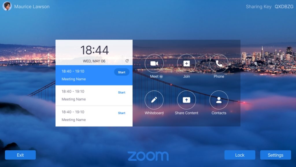 Lenovo ThinkSmart View for Zoom Approved Marketing Zoom Home Screen
