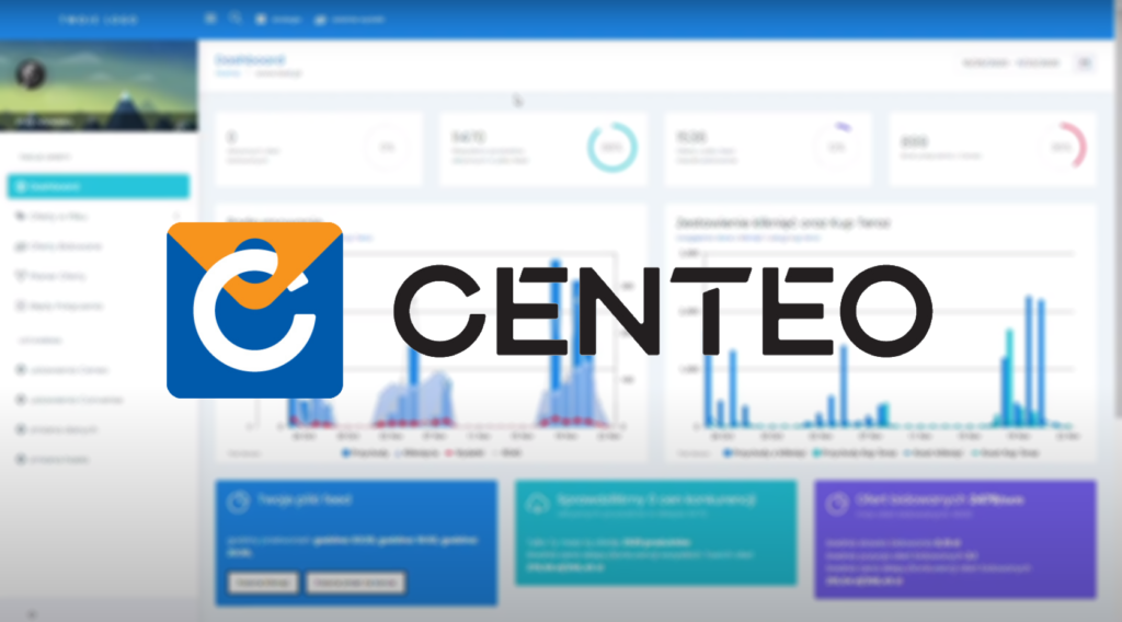 Centeo aplikacja automatyzacja optymalizacja sprzedaży Ceneo.pl - logo na tle