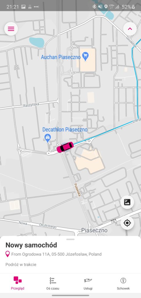 T-Mobile Tracker lokalizacja samochodu na żywo