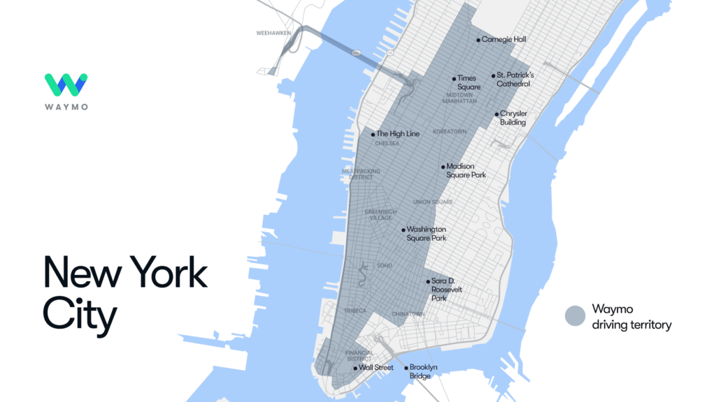 autonomiczne-samochody-waymo-nowy-jork-NYC driving map