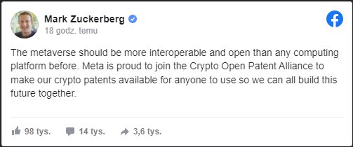 crypto-open-patent-alliance-copa-facebook-meta-facebook-mark-zuckerberg
