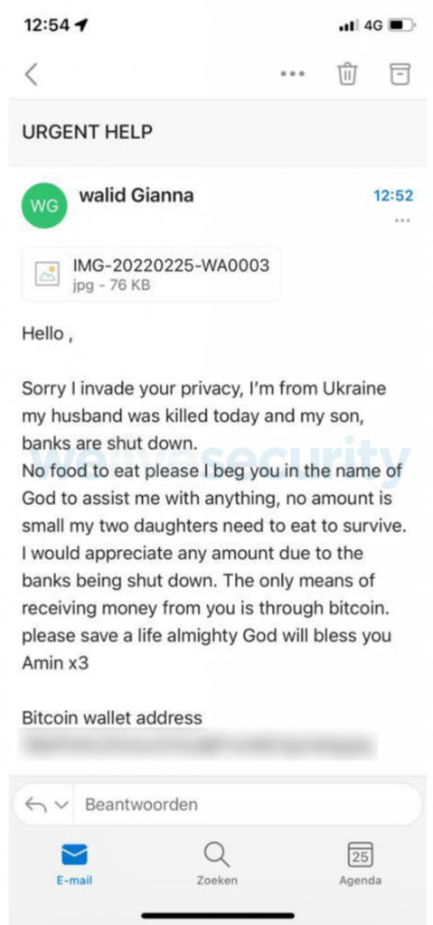 oszusci-wykorzystuja-wojne-ukraina-eset-prosba o wpłatę