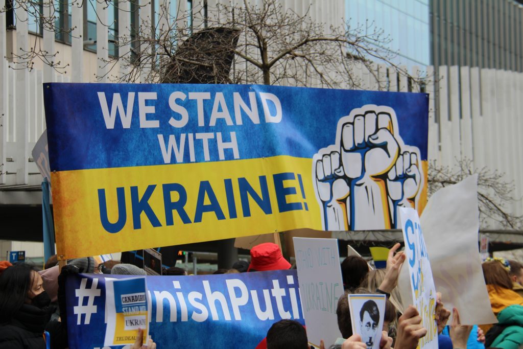 protest przeciwko wojnie w Ukrainie