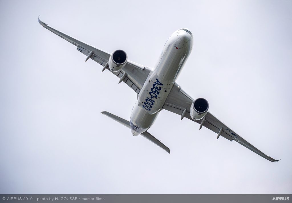 A350-1000 Airbus flying display at Paris Airshow 2019 - Day 2