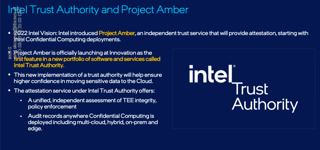 Intel Innovation 2023 Intel Trust Authority