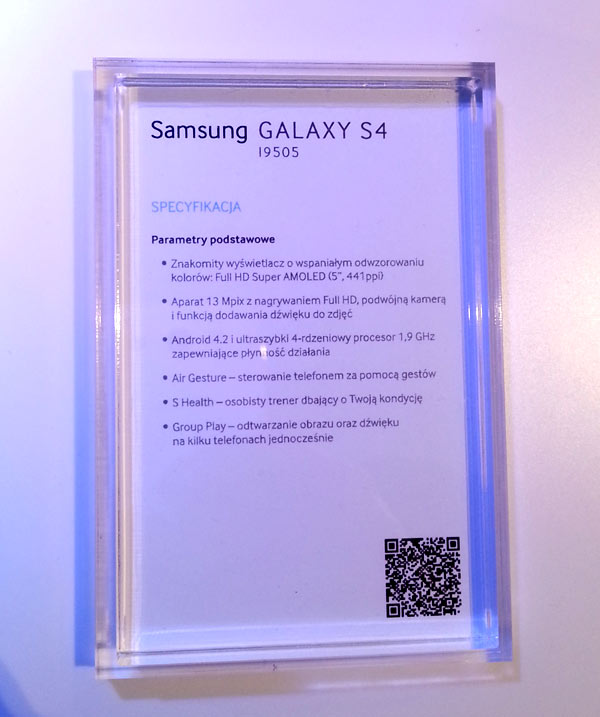 Galaxy S 4 specyfikacja