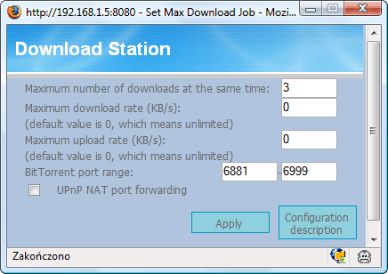 download station config