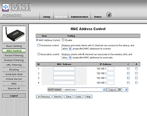 MAC Address Control